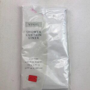Vinyl Liner Shower Curtain With 3 Magnets 70"x71" White